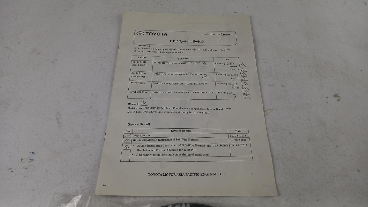 Original TOYOTA Hilux 2015- Schaltersatz für DPF Partikelfilter 8409371040