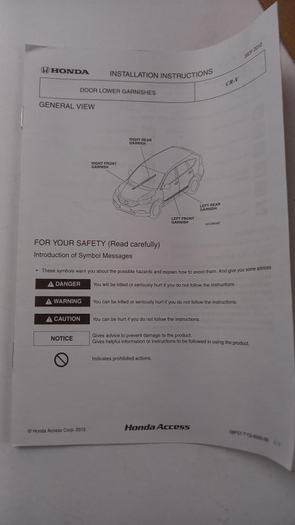 Original HONDA CR-V IV Türzierleistensatz 4-teilig silber 08F57T1G600
