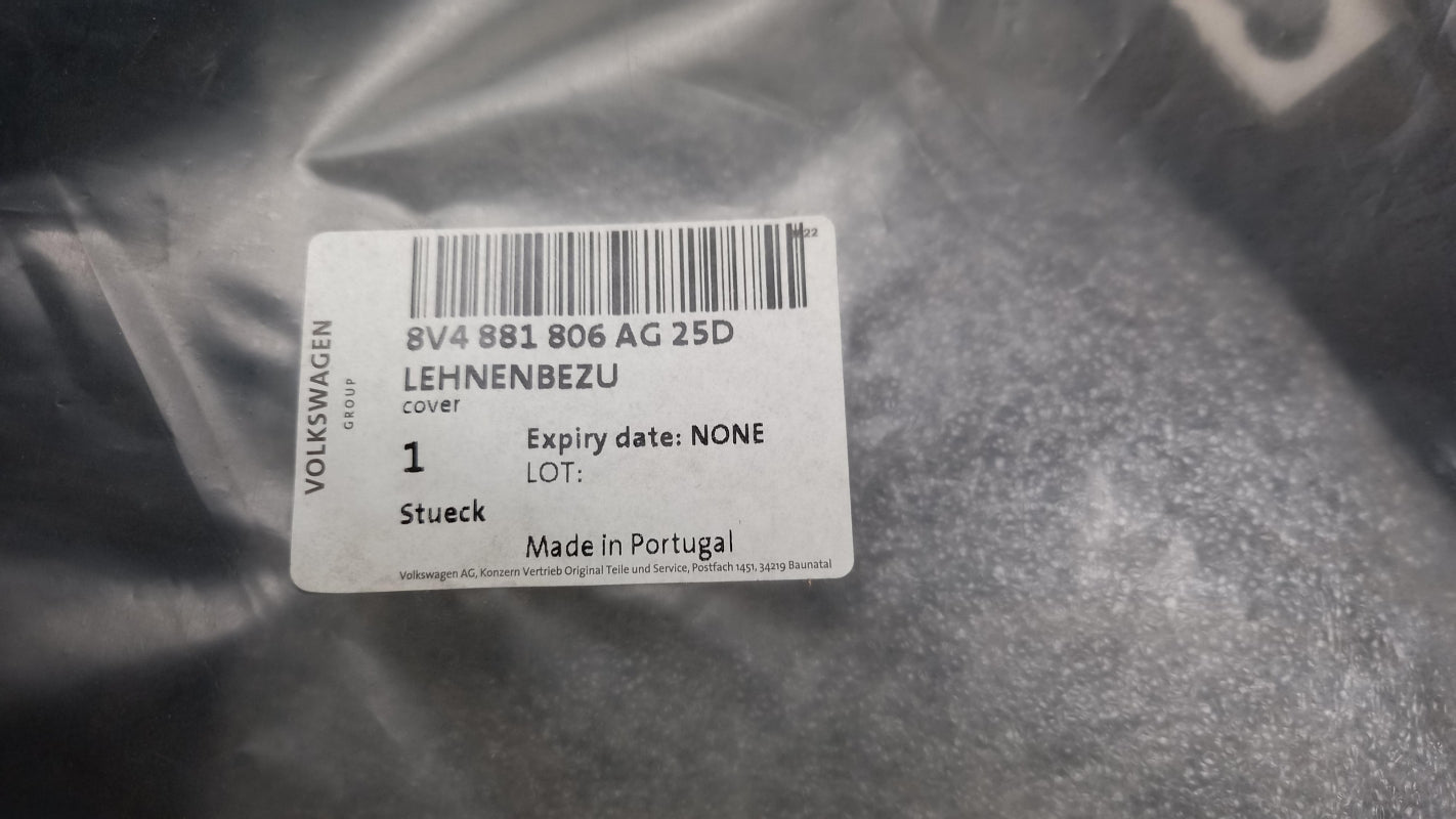 Original AUDI A3 Sitzbezug Schwarz Leder 8V4881806AG25D