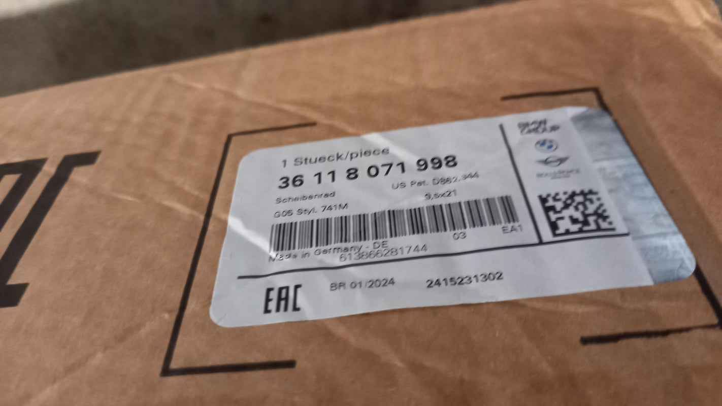 Original BMW X5 X6 2019-2025 Felge 21x9.5 ET37 36118071998