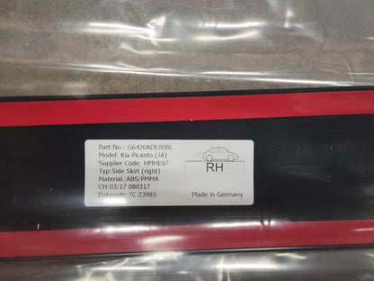Original KIA Picanto 2017-2024 Seitenschweller Satz Schwarz G6420ADE00BL