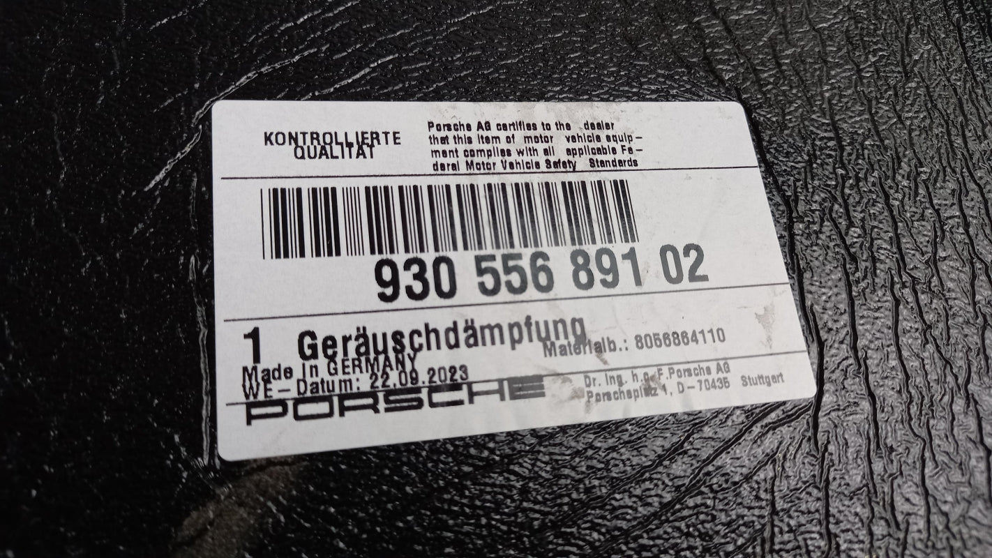 Original PORSCHE 911 Turbo 1975-1989 Motorraumdämmung 93055689102