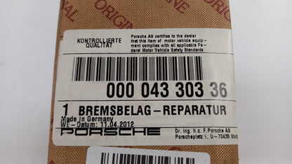 Original PORSCHE Bremsbeläge Bremsklötze vorne 00004330336