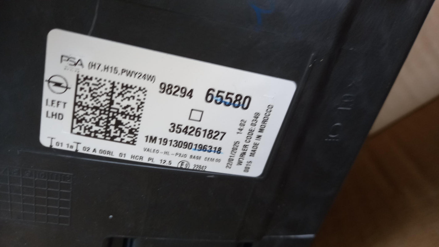 Original OPEL Corsa-F Halogen Hauptscheinwerfer Frontlicht links 9829465580