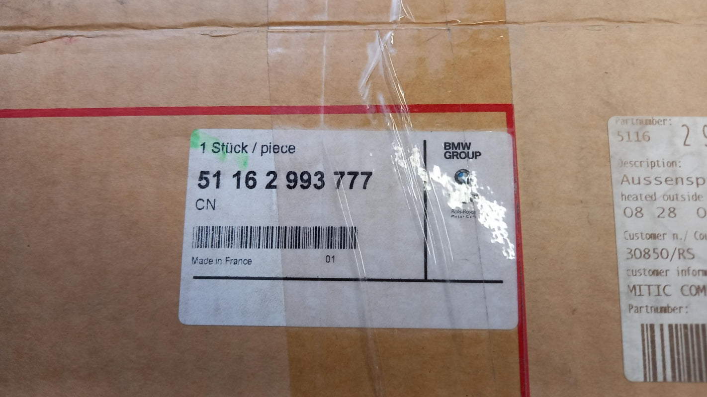 Original BMW X1 E84 Außenspiegel Shadow-Line beheizt links 51162993777