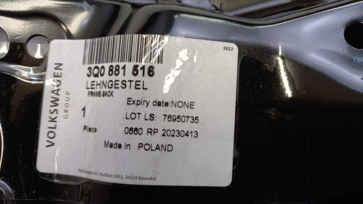 Original AUDI Q2 Q3 Q7 Q8 VW Touareg Rückenlehnenrahmen rechts 3Q0881516
