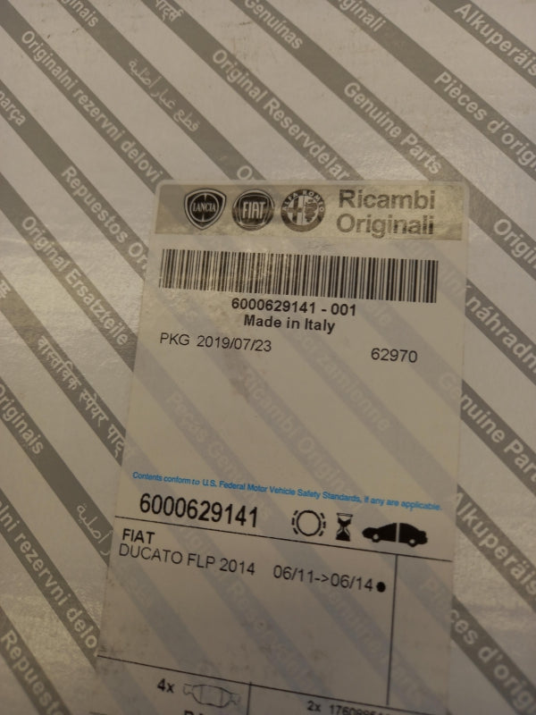 Original FIAT Ducato III 2006-2014 Bremsbeläge Satz Vorne 6000629141
