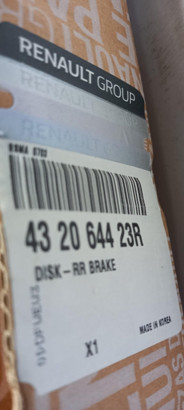 Original RENAULT Koleos II Bremsscheibe (1 Stück) hinten 432064423R