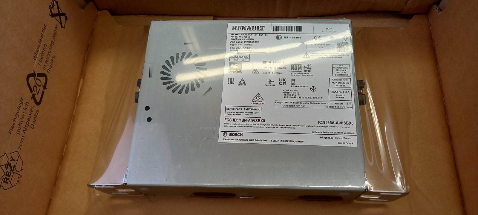 Original RENAULT Clio V Arkana I Captur II Multimedia Haupteinheit 259159519R