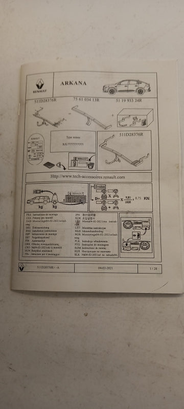 Original OE RENAULT Anhängerkupplung 511993324R