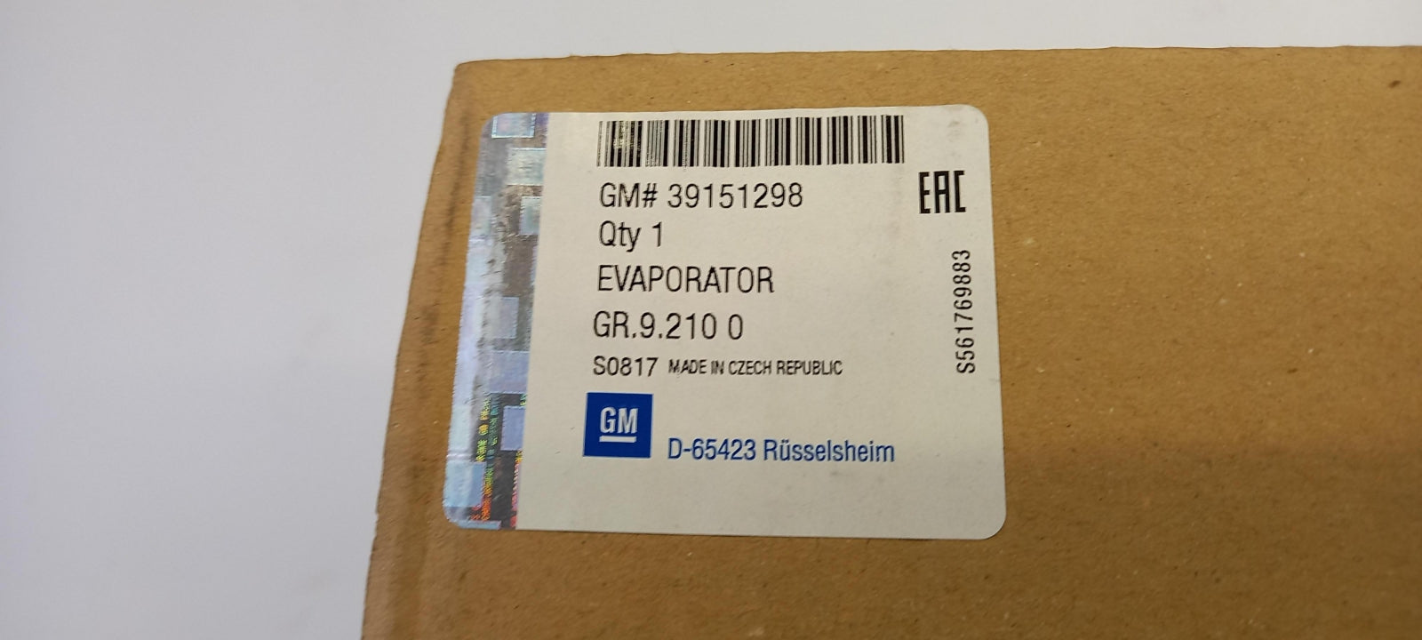 Original OE OPEL Klimaverdampfer 39151298
