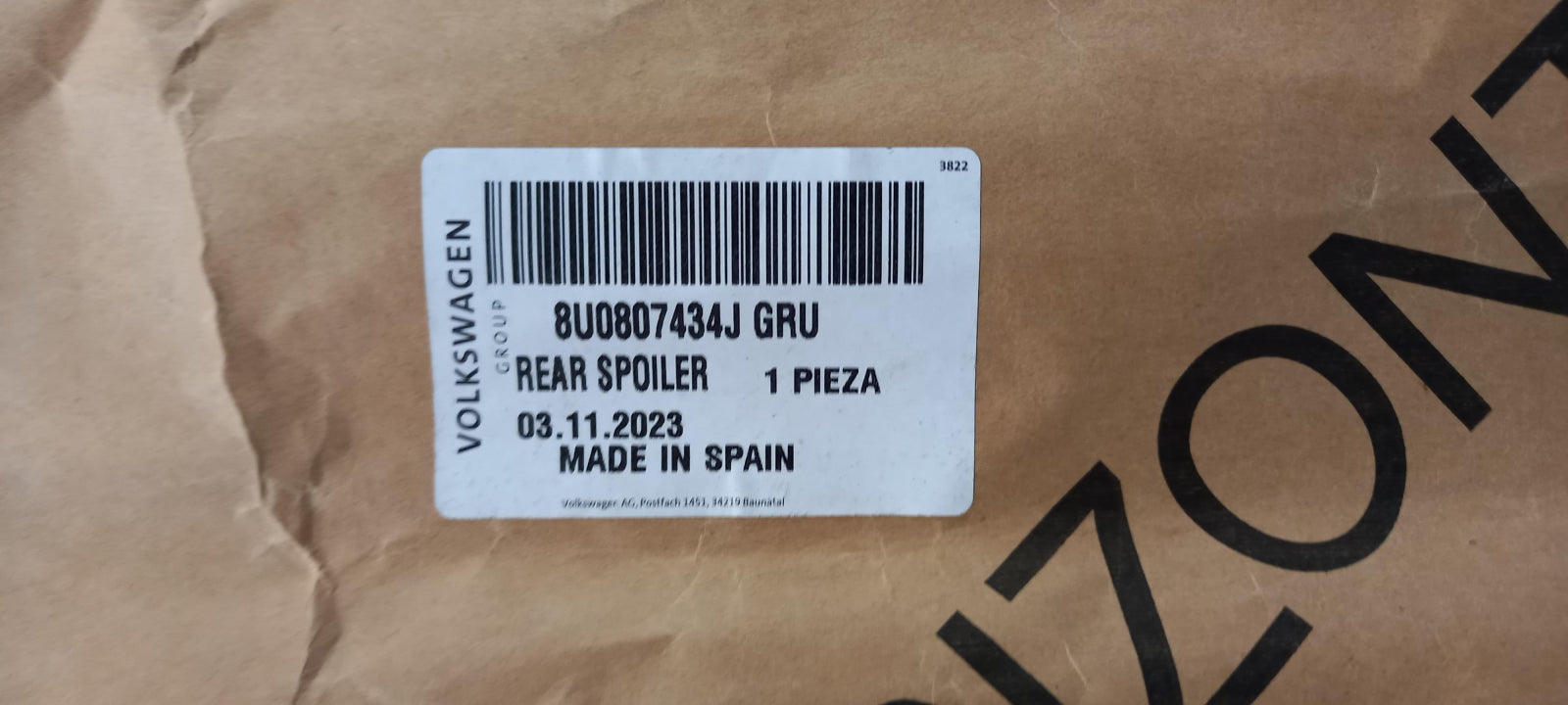 Original AUDI Q3 8U Stoßfängerspoiler grundiert hinten 8U0807434JGRU