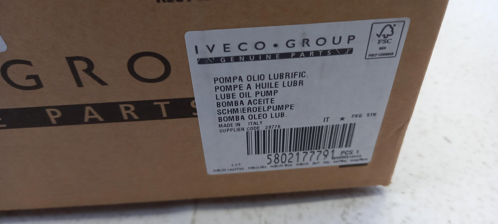 Original IVECO Daily 2.3 Ölpumpe 5802177791