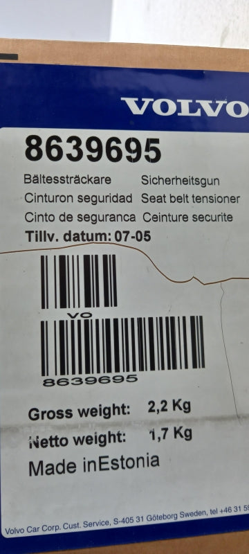 Original OE VOLVO Sicherheitsgurt Gurtstraffer 8639695