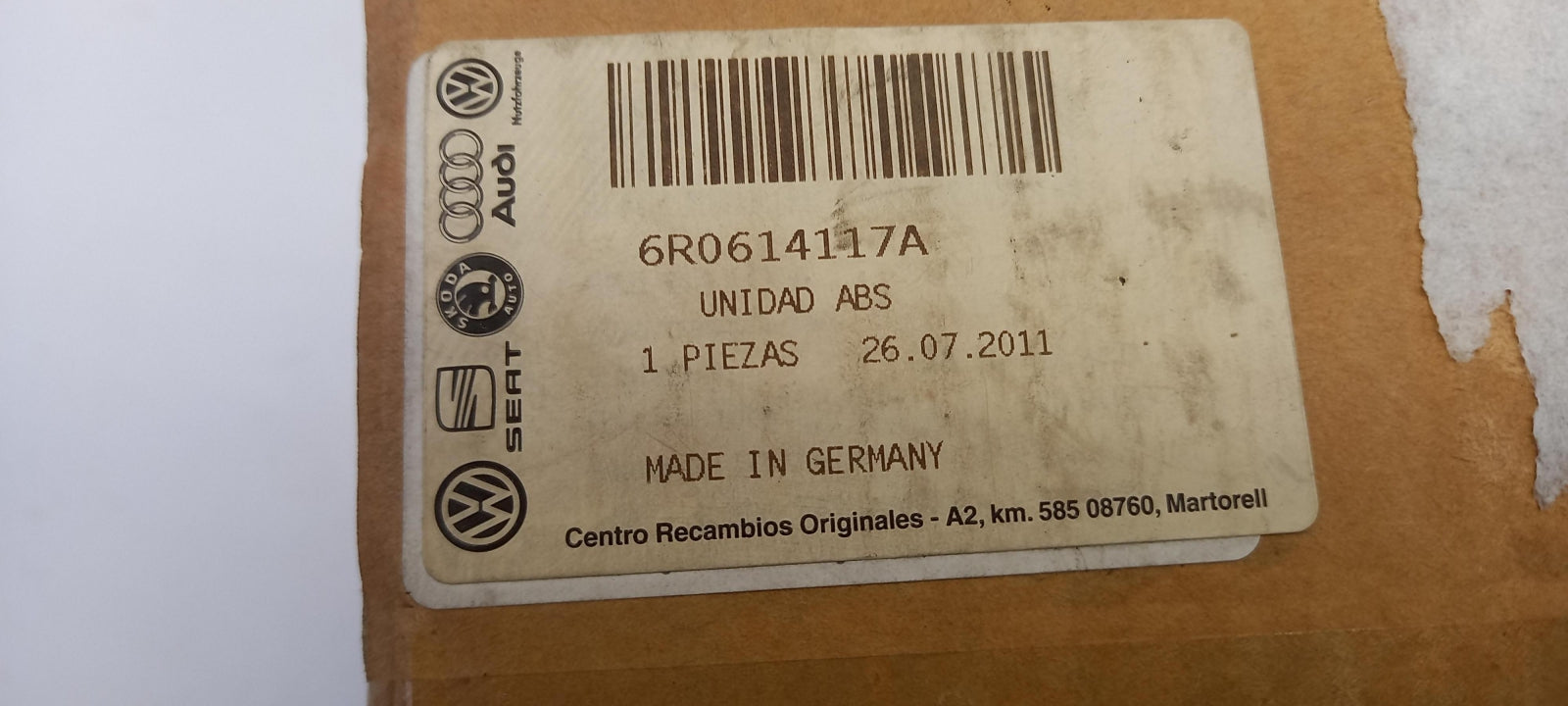 Original SEAT Ibiza 2009 - 2011 Bremsanlage Hydraulikaggregat 6R0614117A