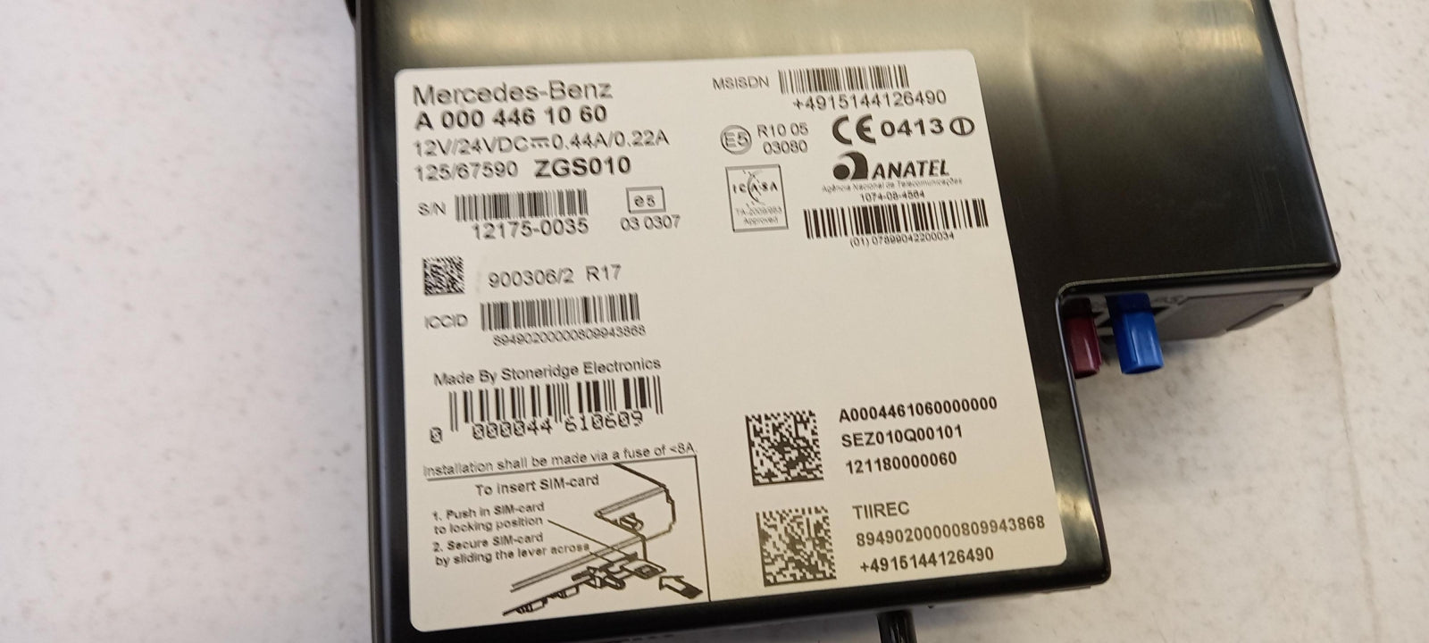 Original MERCEDES-BENZ Actros MP2 MP3 MP4 Tachograph A0004461060