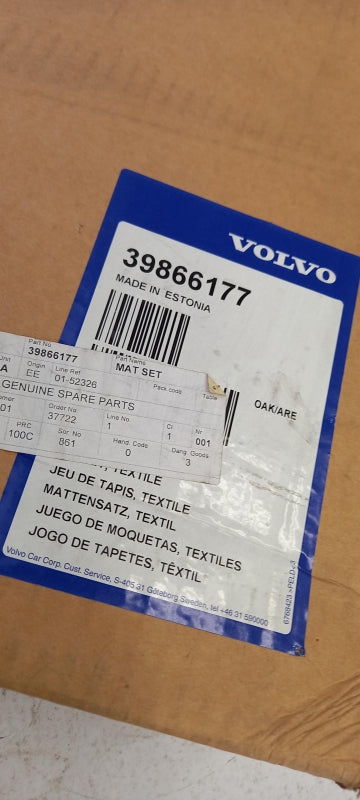 Original VOLVO S60 -2009 Fußmattensatz 4-teilig Textil standard oak 39866177