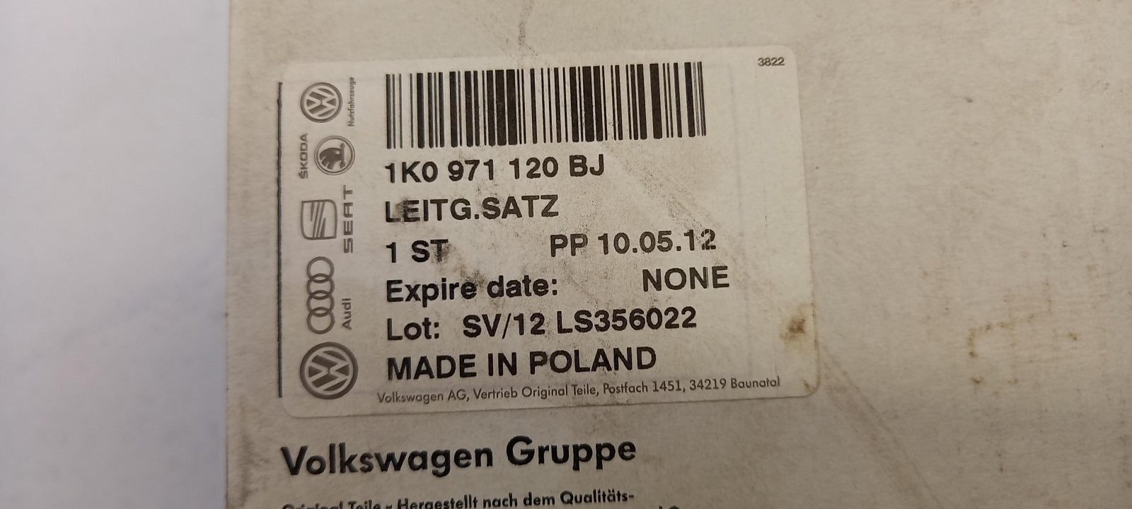 Original OE Volkswagen Tür Kabelbaum 1K0971120BJ