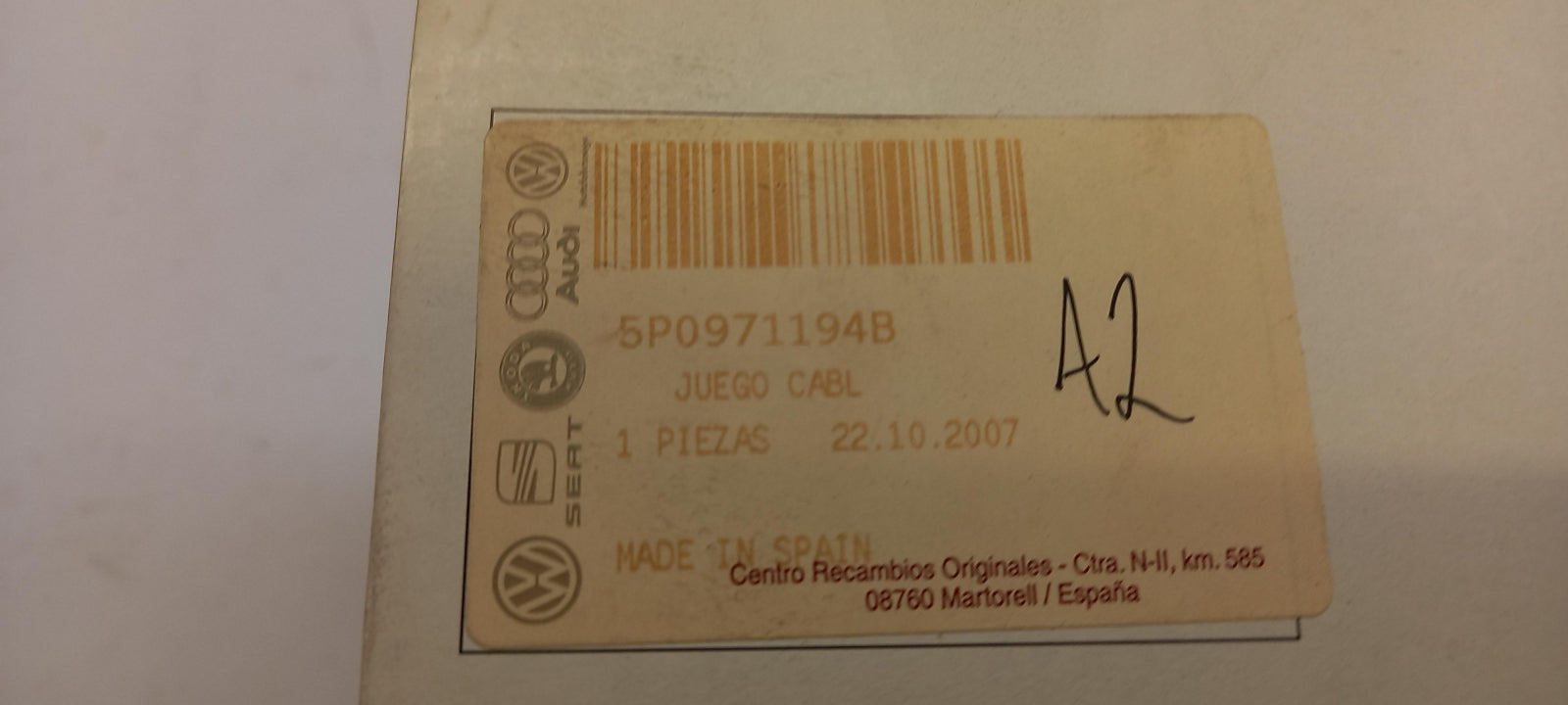 Original SEAT Altea 5P Stoßstange Kabelbaum hinten 5P0971194B