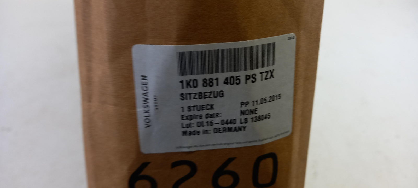 Original OE Volkswagen Sitzbezug 1K0881405PSTZX
