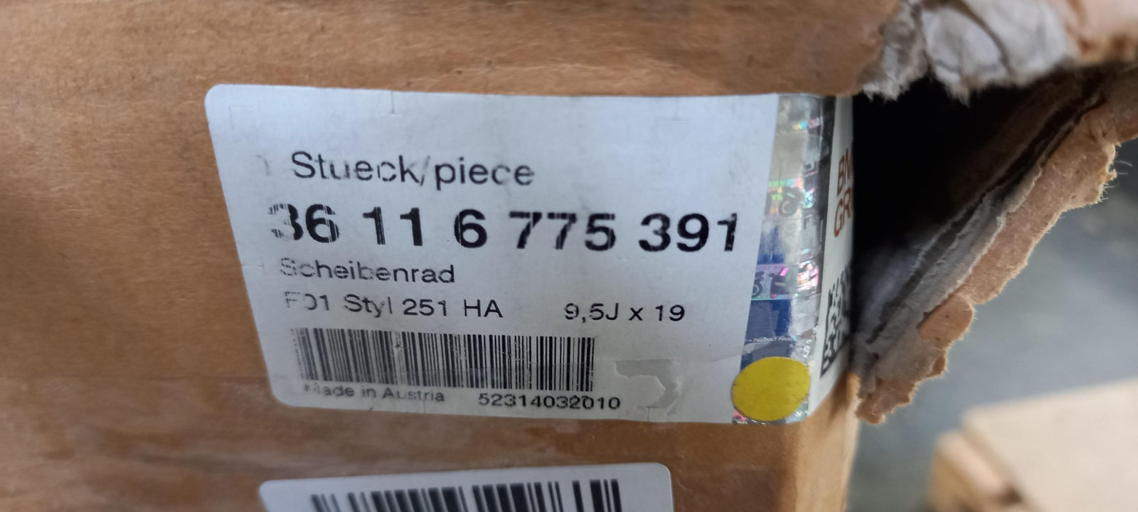 Original BMW 5er F07 7er F01 F02 F04 Alufelge 9.5Jx19 ET:39 36116775391