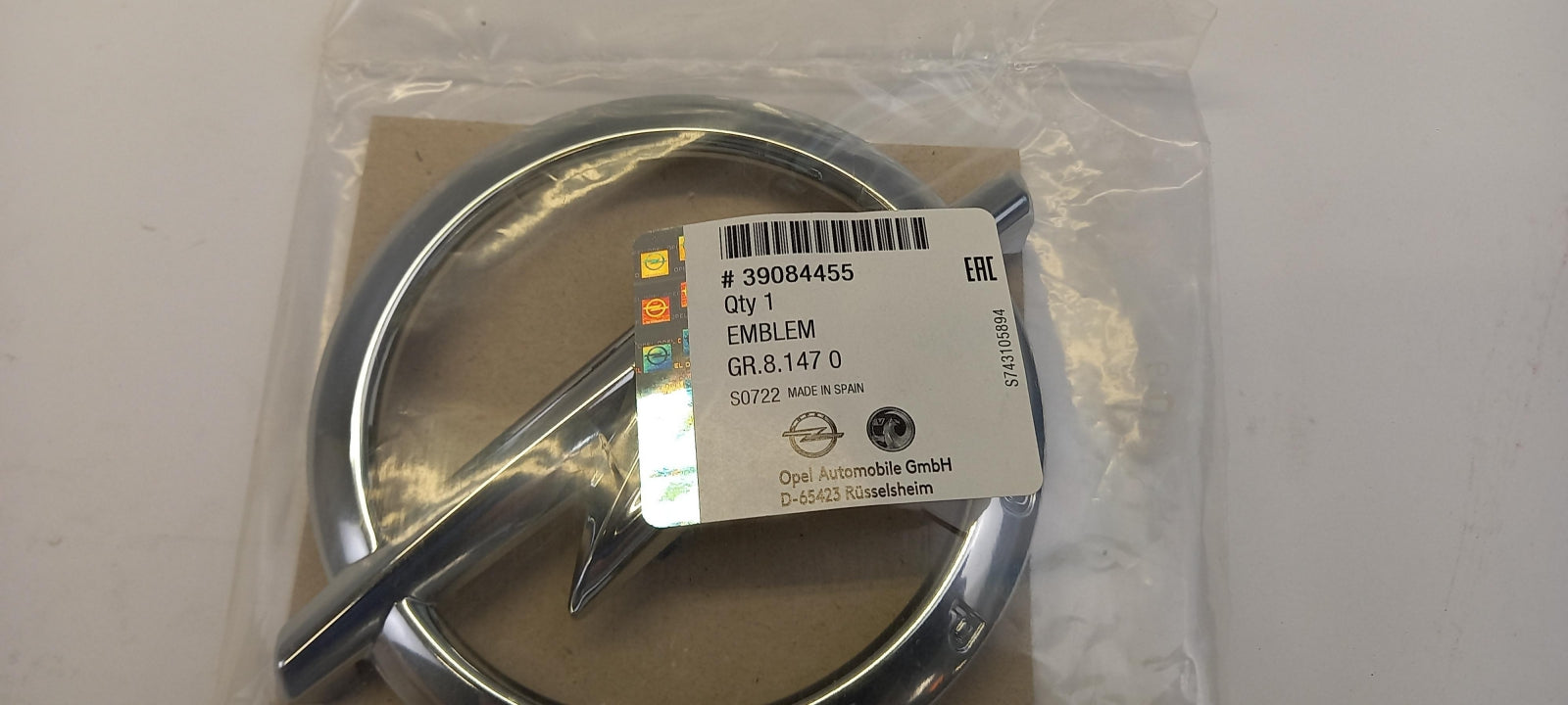 Original OPEL Crossland-X Emblem Logo Vorne 39084455