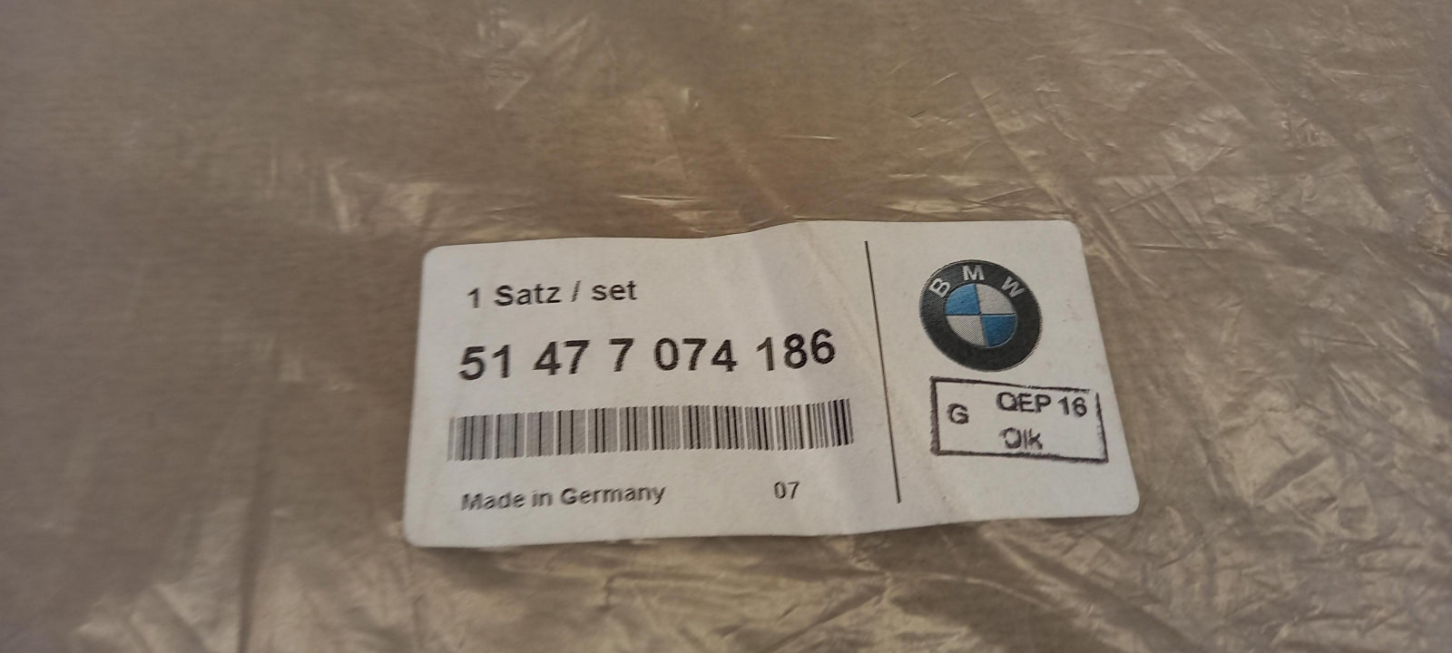Original BMW 6er E64 Fußmattensatz 4-teilig Velours creambeige 51477074186