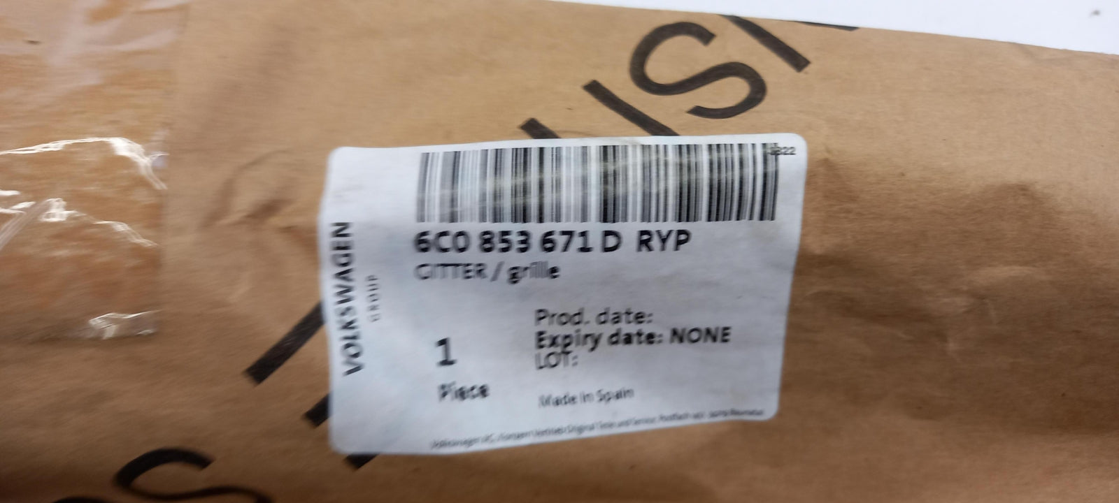 Original OE Volkswagen Stoßfänger Lüftungsgitter 6C0853671DRYP
