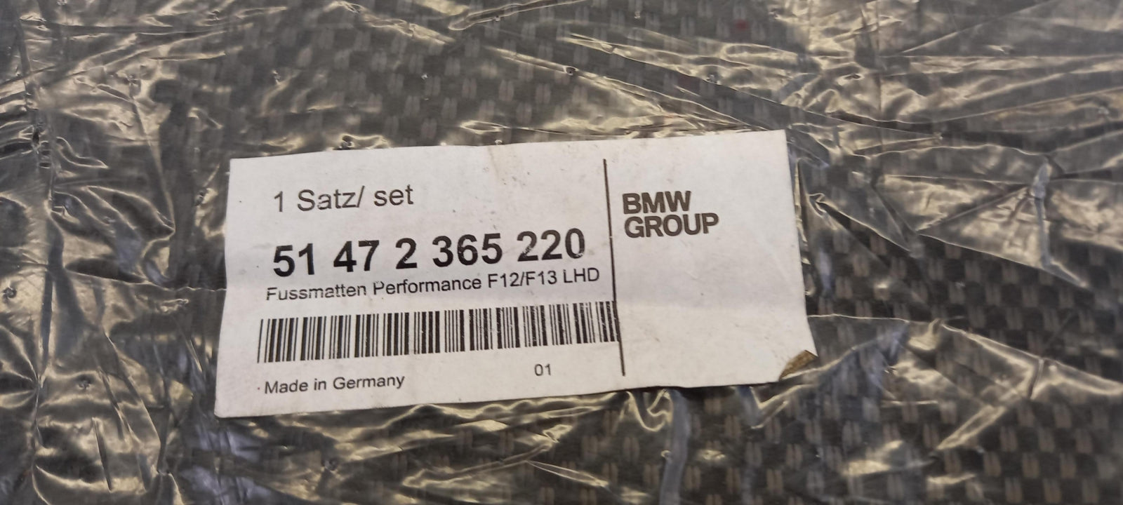 Original BMW M6 F12 F13 Fußmattensatz Textil/Gummi vorne 51472365220