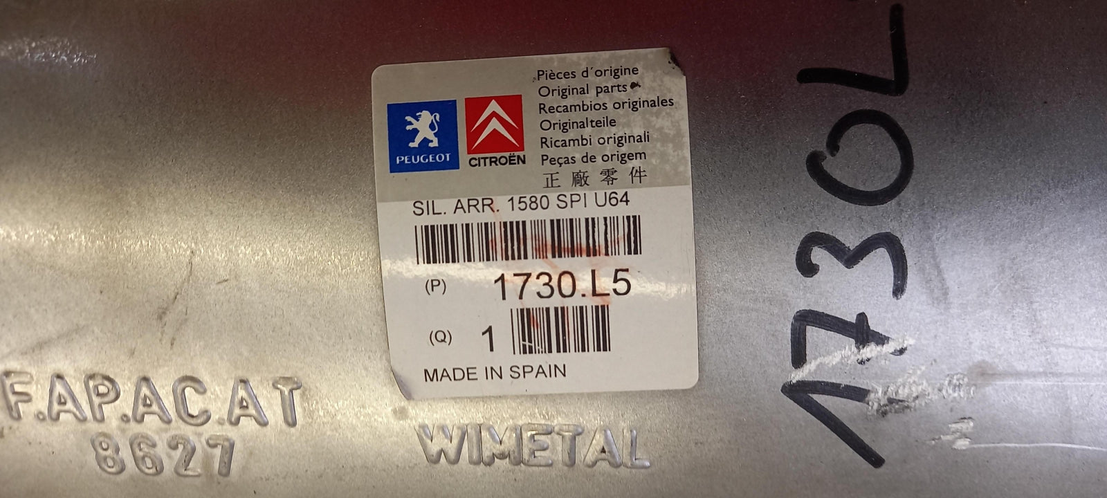 Original PEUGEOT Expert CITROEN Jumpy Schalldämpfer hinten 1730L5