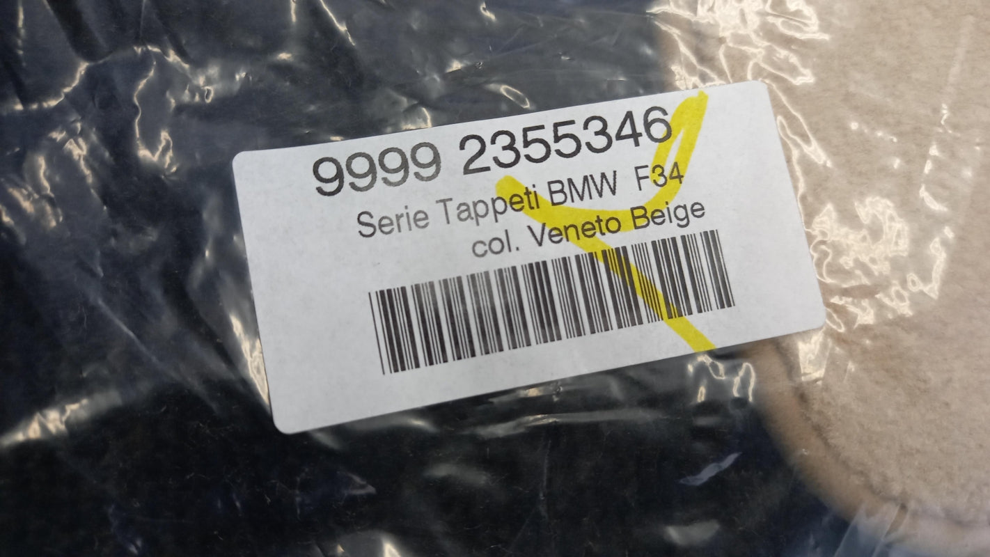 Original BMW 3er F34 Fußmattensatz 4-teilig Textil Veneto Beige 99992355346