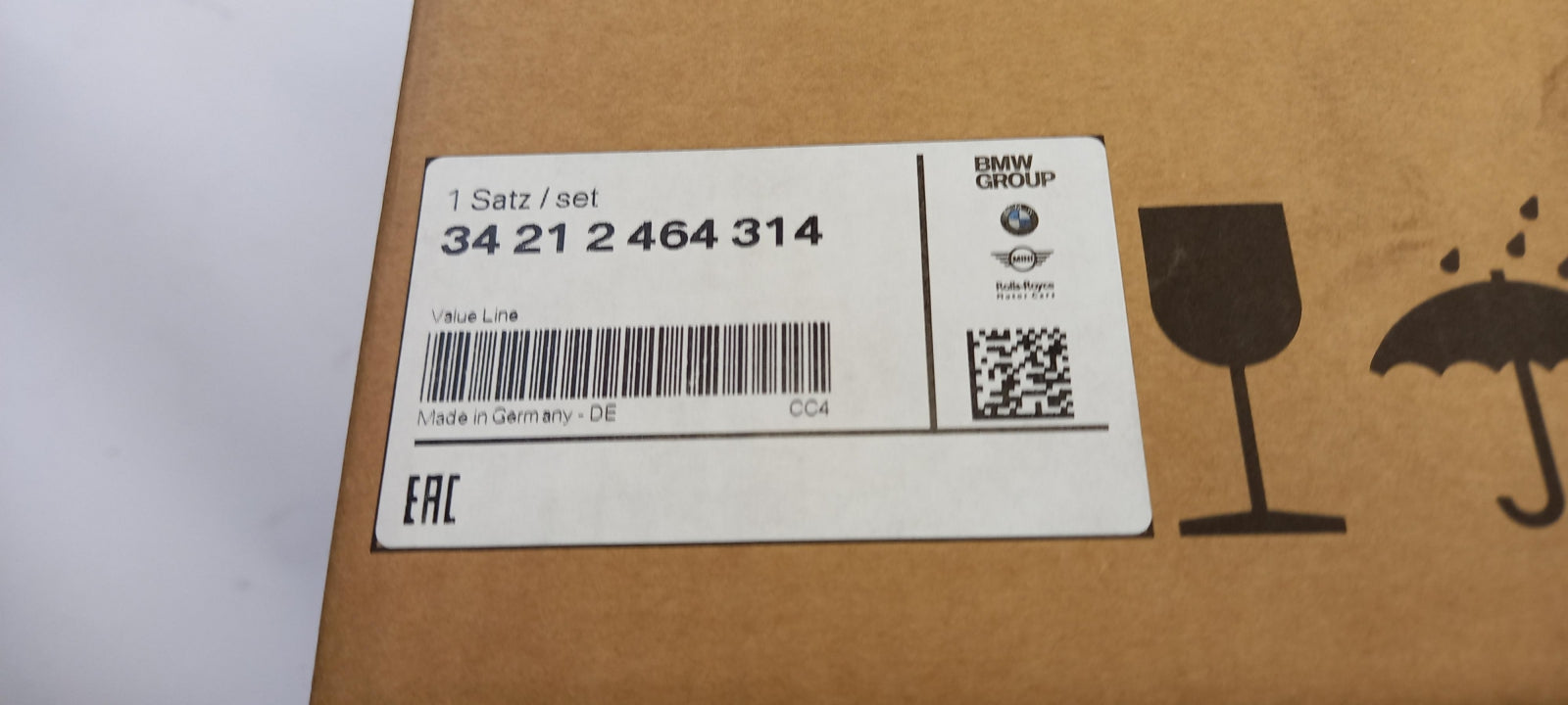 Original BMW 1er F20 F21 Bremsbeläge mit Warnkontakt hinten 34212464314