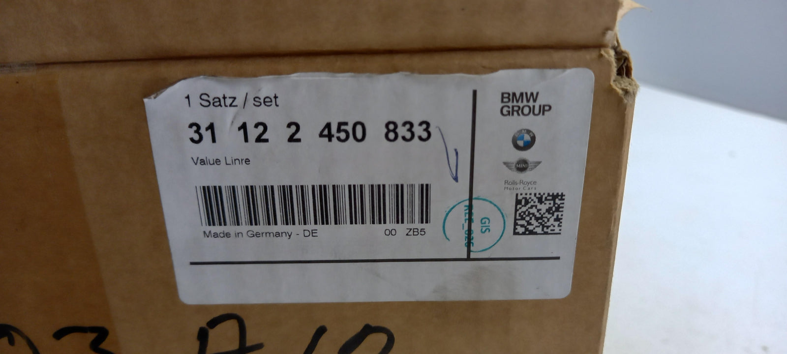 Original BMW 5er F10 F11 6er F06 F12 Querlenker unten vorne links 31122450833