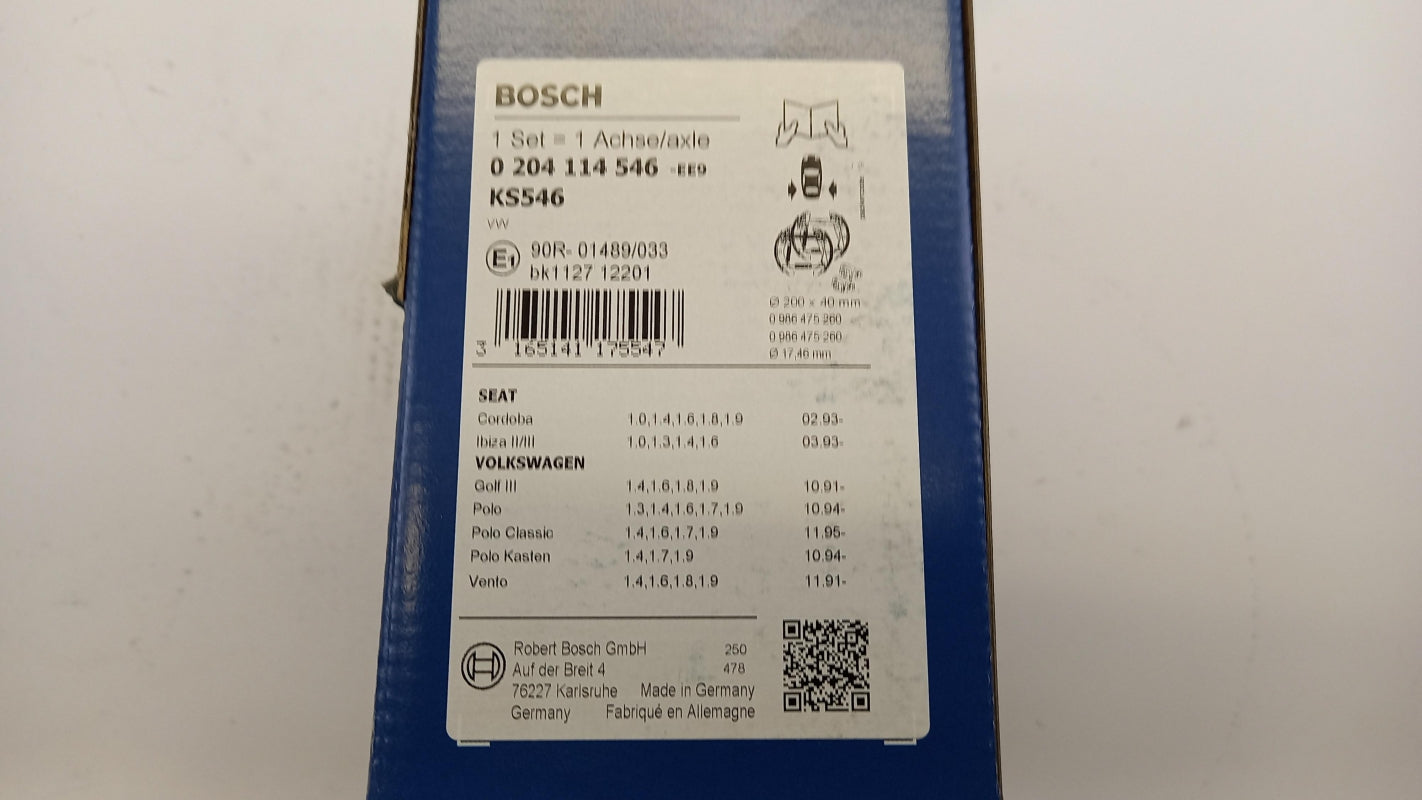 BOSCH für VW Golf III Jetta II SEAT Ibiza III Bremsbackensatz Hinten 0204114546