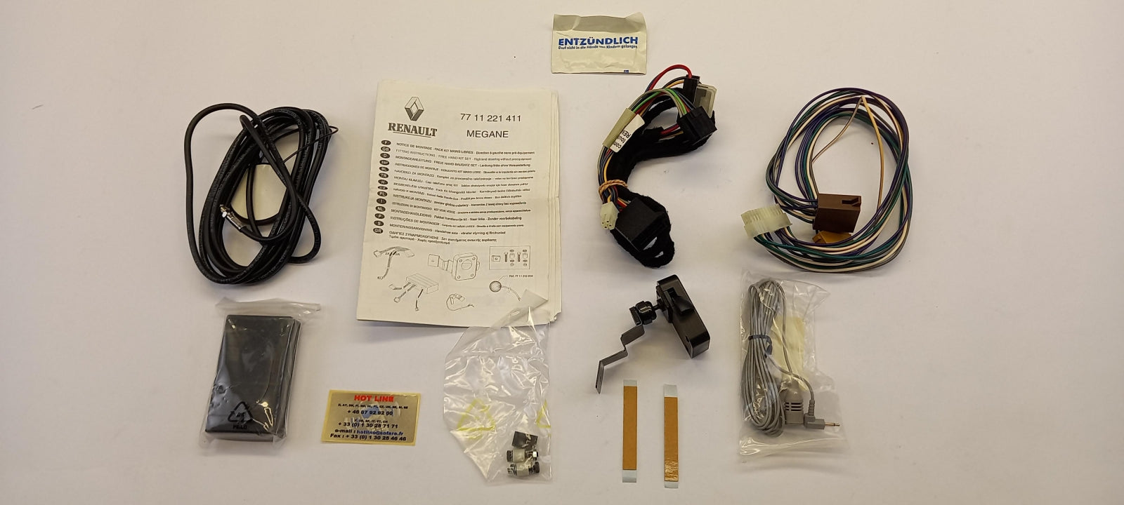 Original RENAULT Megane II Freisprecheinrichtung Einbausatz 7711221411