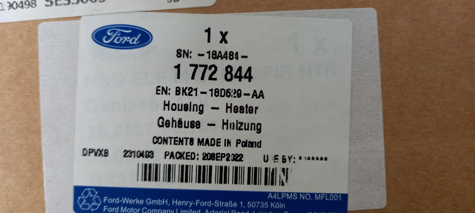 Original FORD Transit TTF/TTG 2012- Vorwärmergehäuse 1772844