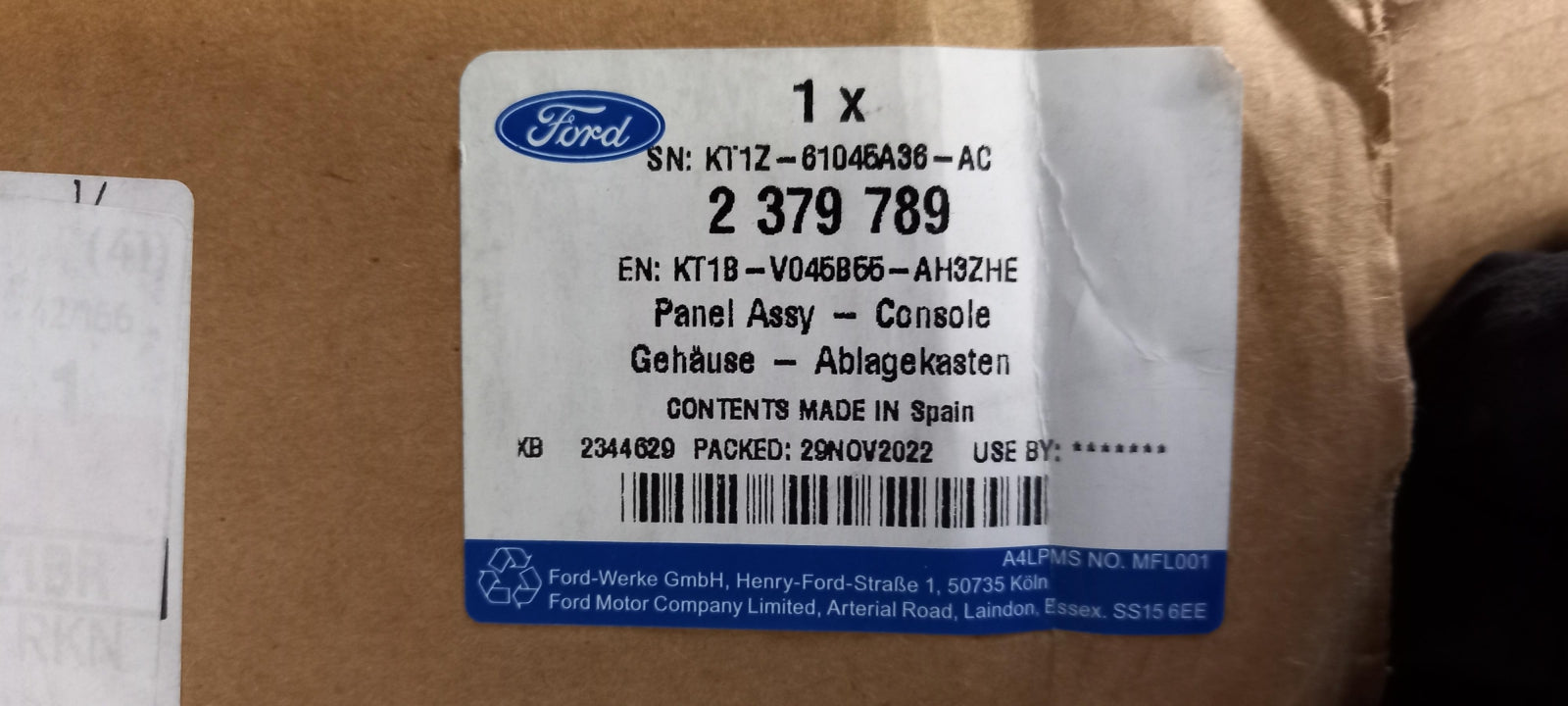 Original FORD Transit Connect V408 13-22 Mittelkonsole 2379789
