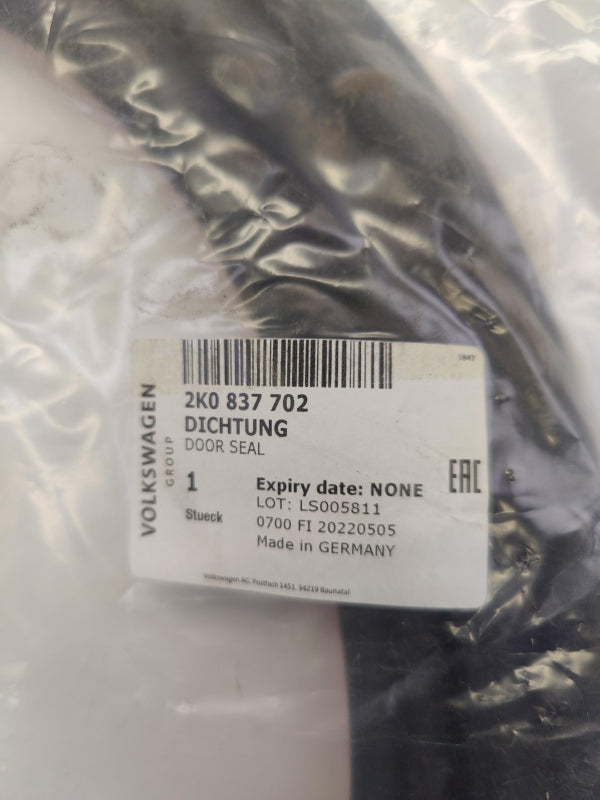 Original OE Volkswagen Türdichtung 2K0837702