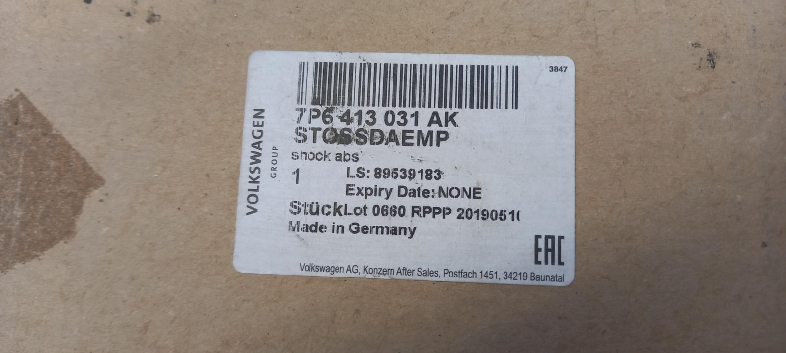 Original VW Touareg 7P Stoßdämpfer vorne links 7P6413031AK