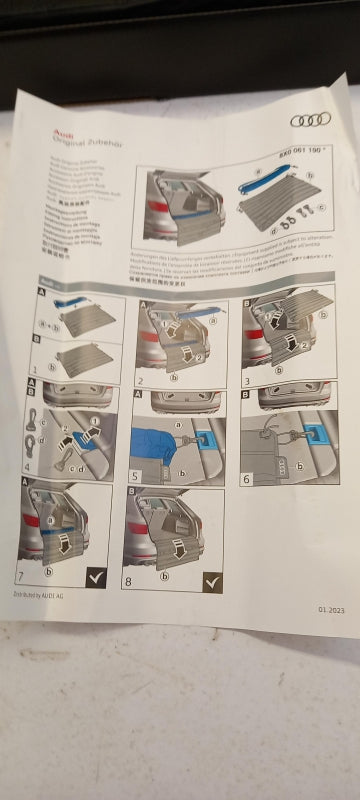 Original AUDI A3 A4 A5 Q3 Q4 Q5 Q6 Q7 Q8 RS5 Ladekantenschutzmatte 8X0061190A