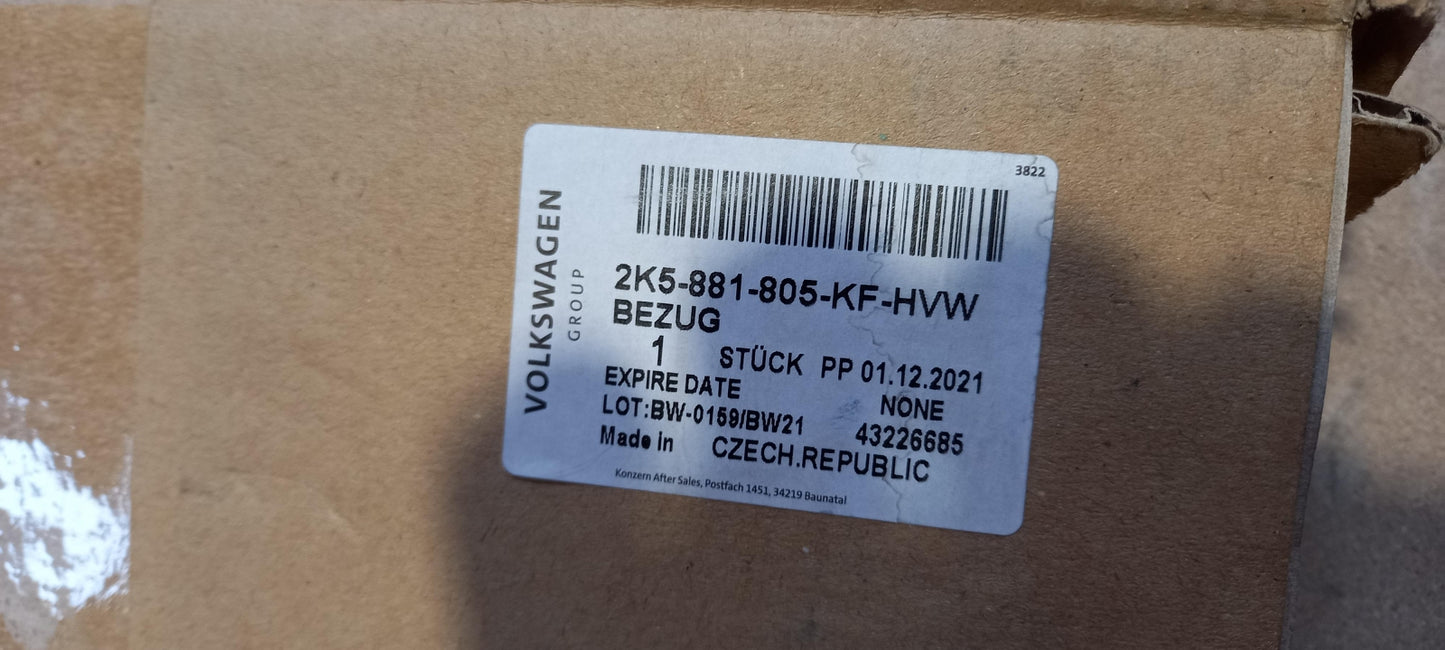 Original VW Caddy 11-20 Sitzbezug titanschwarz vorne links 2K5881805KFHVW