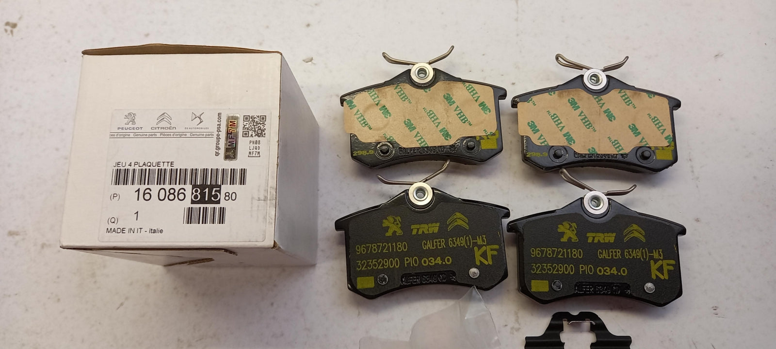 Original CITROEN C2 C3 I II PEUGEOT 208 I 2008 I Bremsbeläge Hinten 1608681580