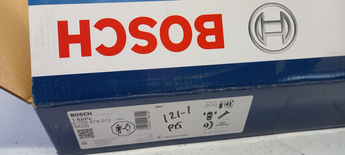 BOSCH für BMW 3' E46 Z4 E85 E86 1x Bremsscheibe Ø325mm belüftet Vorne 0986478012