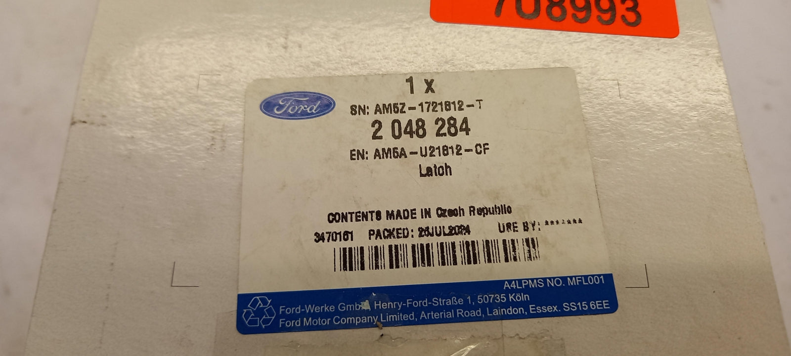 Original FORD C-Max II Transit Connect V408 Türschloss vorne rechts 2048284
