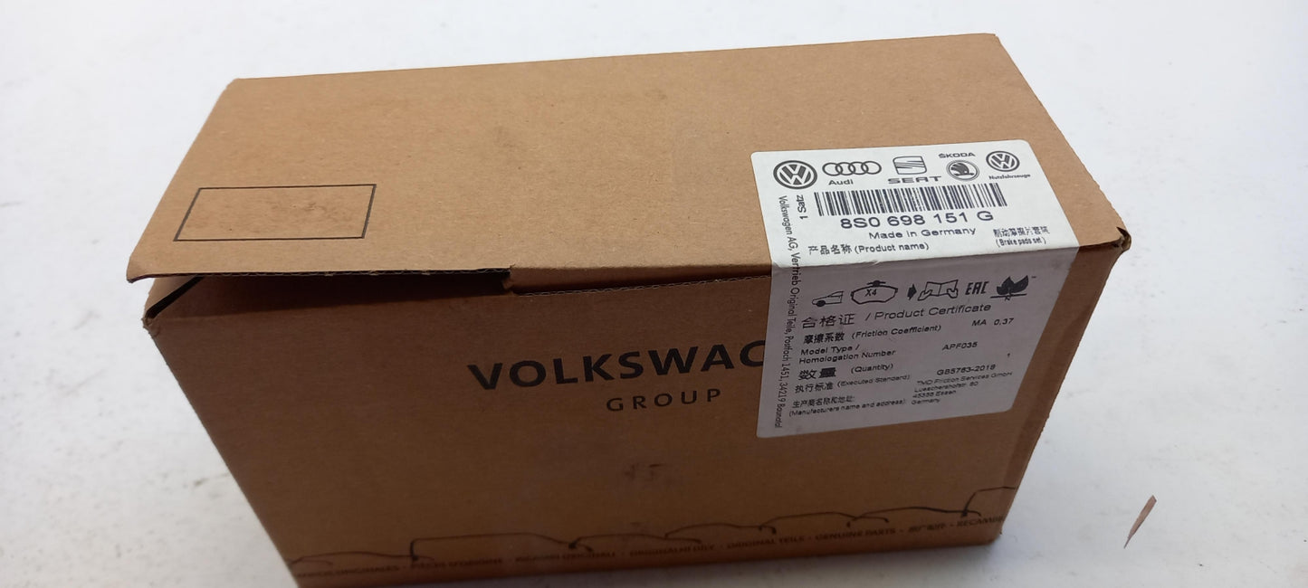 Original AUDI TT (FV) 2015- Bremsbeläge Bremsklötze vorne 8S0698151G