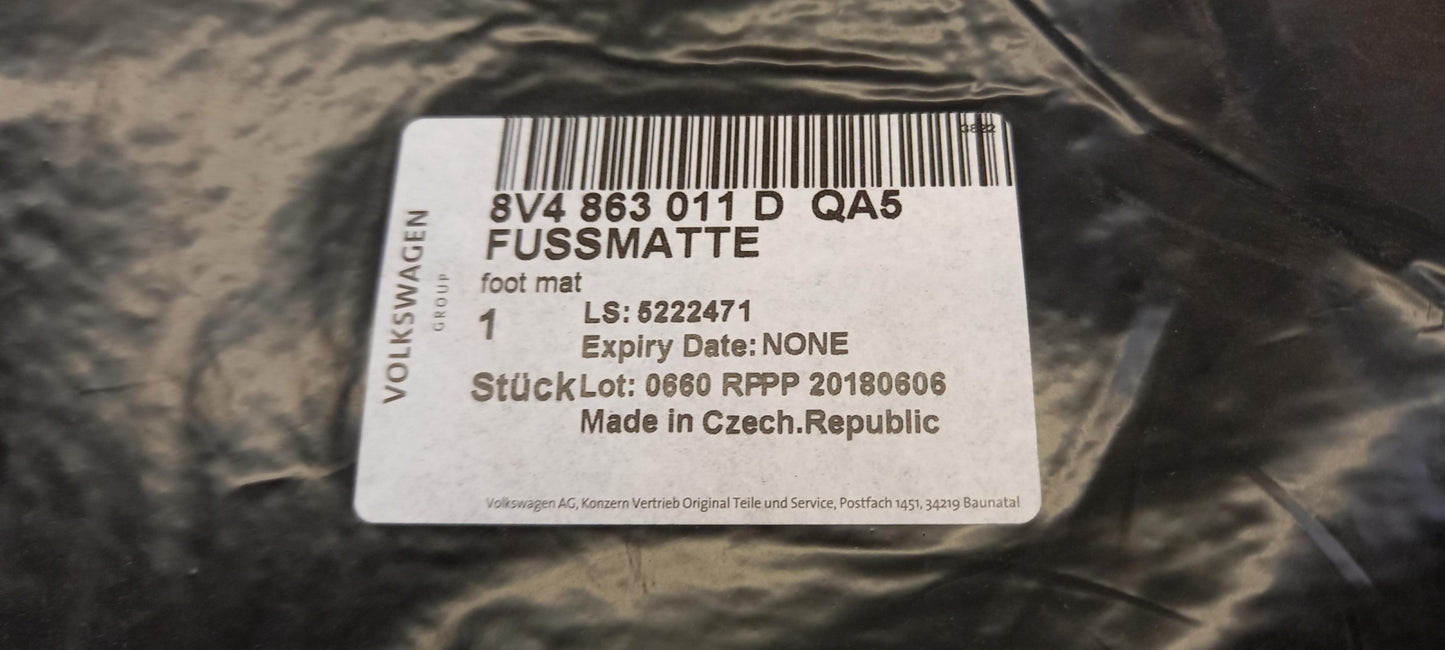 Original AUDI A3 RS3 (8V) Fußmattensatz 4-teilig soulschwarz 8V4863011DQA5