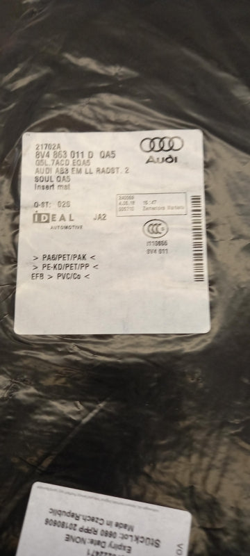 Original AUDI A3 RS3 (8V) Fußmattensatz 4-teilig soulschwarz 8V4863011DQA5