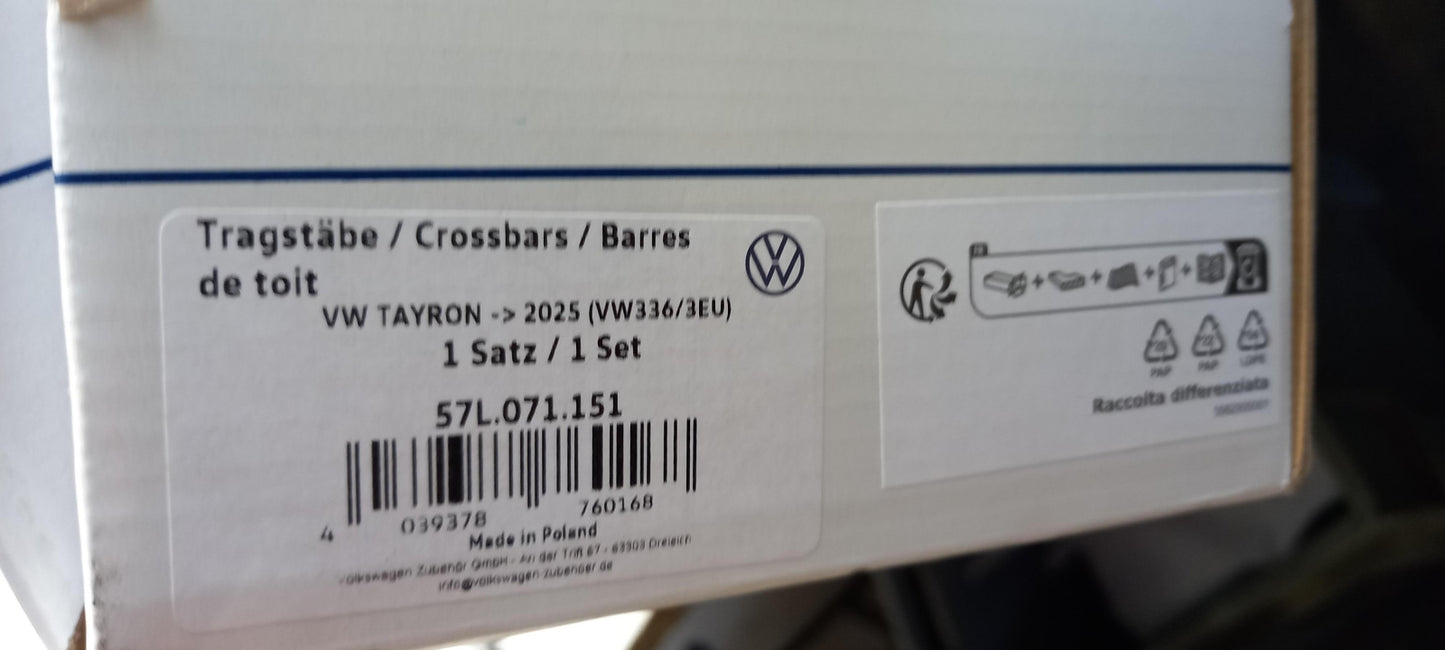 Original VW Tayron 2025- Grundträger Dachträger  T-Nut 57L071151