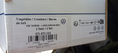 Original VW Tayron 2025- Grundträger Dachträger  T-Nut 57L071151