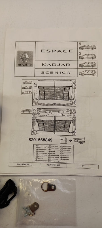 Original RENAULT Kadjar Koleos 2 Scenic 4 Espace 5 Kofferraum Gitter 8201568849